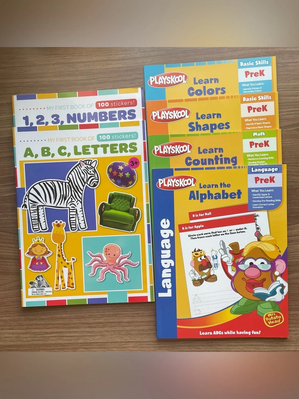 NWT Playskool PreK Workbook & Toddler Sticker Book Bundle - 6 Lot